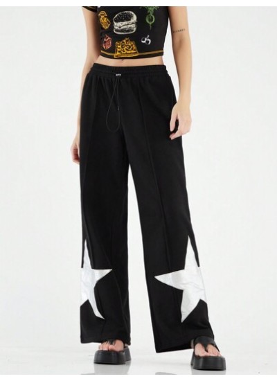 Women.s Star Pattern Straight Leg Sweatpants - Choose Your Size