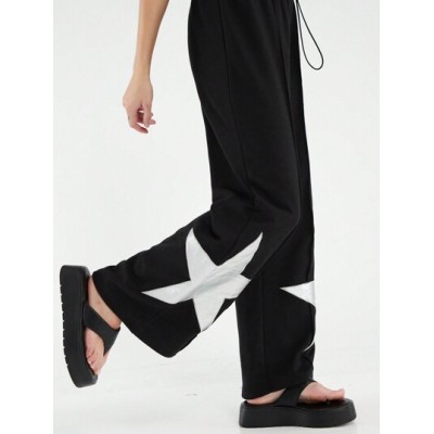 Women.s Star Pattern Straight Leg Sweatpants - Choose Your Size