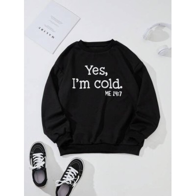 EZwear Slogan Graphic Thermal Lined Sweatshirt - Choose Your Size