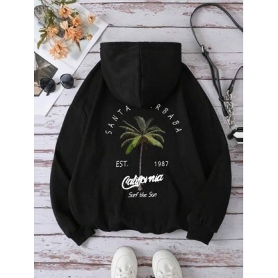 Essnce Women.s Coconut Tree Printed Hoodie - Choose Your Size