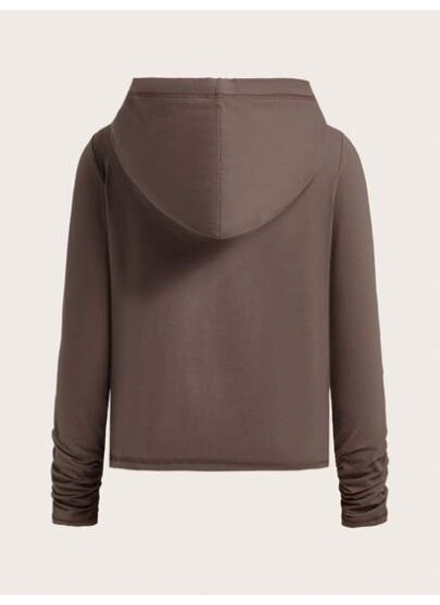 PUNK Women.s Hooded Sweatshirt With Beaded Detail And External Stitching - Choo