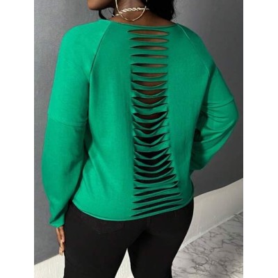 Slayr Ladder Cut Out Raglan Sleeve Sweatshirt - Choose Your Size