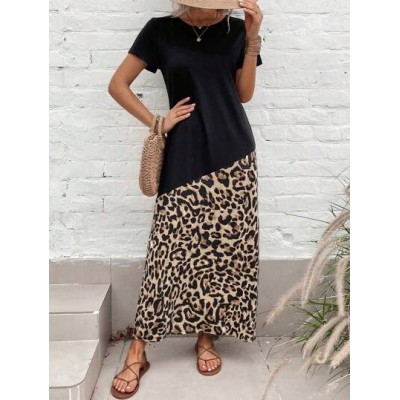 Leopard Print Tee Dress - Choose Your Size