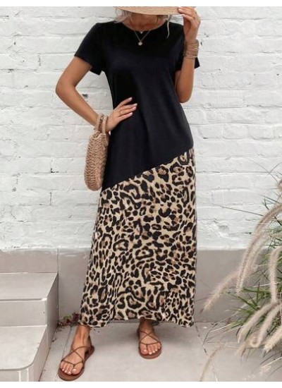 Leopard Print Tee Dress - Choose Your Size