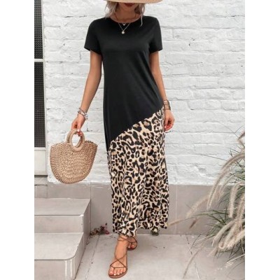 Leopard Print Tee Dress - Choose Your Size