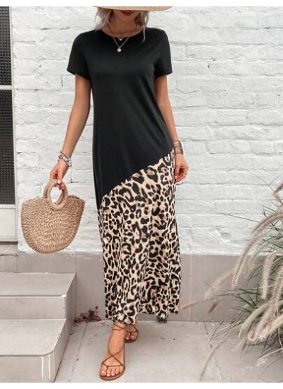 Leopard Print Tee Dress - Choose Your Size