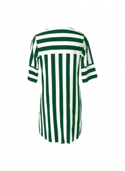 Essnce Striped V-Neck Casual Dress - Choose Your Size