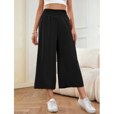 LUNE Shirred Waist Wide Leg Pants - Choose Your Size