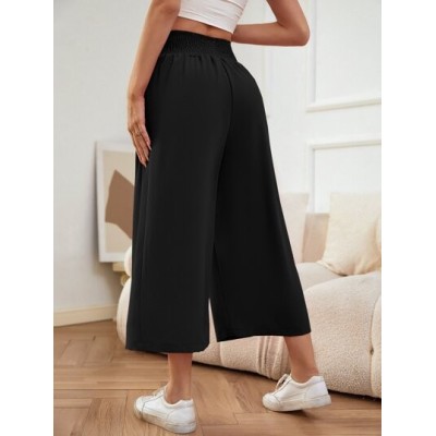 LUNE Shirred Waist Wide Leg Pants - Choose Your Size