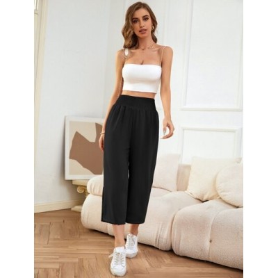 LUNE Shirred Waist Wide Leg Pants - Choose Your Size