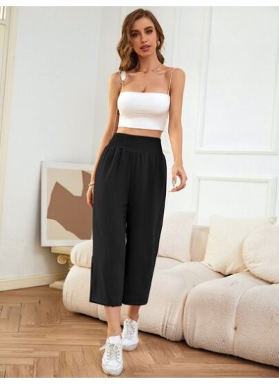 LUNE Shirred Waist Wide Leg Pants - Choose Your Size