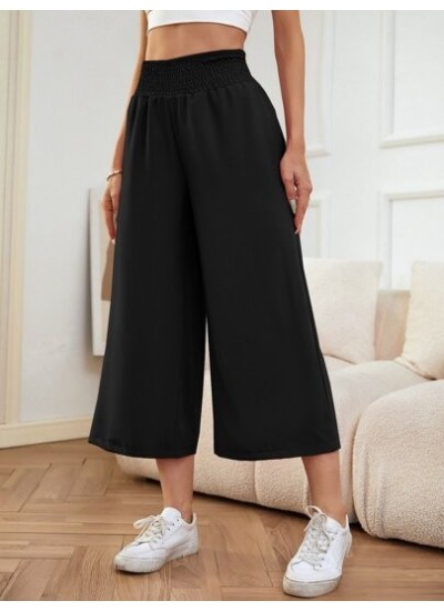 LUNE Shirred Waist Wide Leg Pants - Choose Your Size