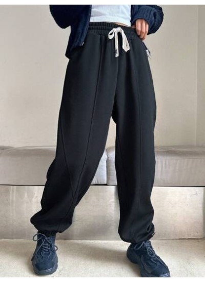 Black Straight-leg Sweatpants With Drawstring - Choose Your Size