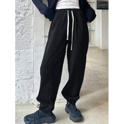 Black Straight-leg Sweatpants With Drawstring - Choose Your Size