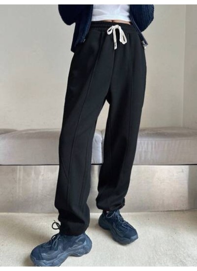 Black Straight-leg Sweatpants With Drawstring - Choose Your Size