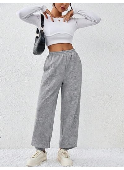 Essnce Women.s Solid Color Elastic Waist Cuffed Jogger Pants - Choose Your Size