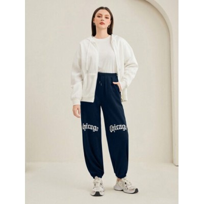 Mulvari Women.S Letter Print Drawstring Sweatpants - Choose Your Size