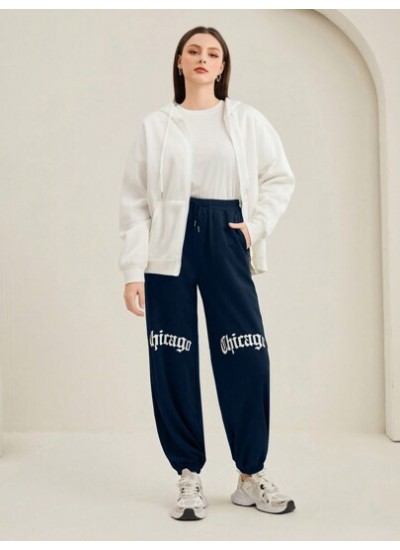 Mulvari Women.S Letter Print Drawstring Sweatpants - Choose Your Size