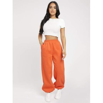 PETITE Neon Orange Elastic Waist Joggers - Choose Your Size