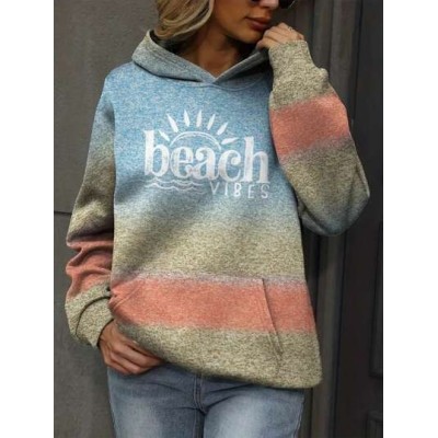 LUNE Ladies. Letter Print Hooded Sweatshirt - Choose Your Size