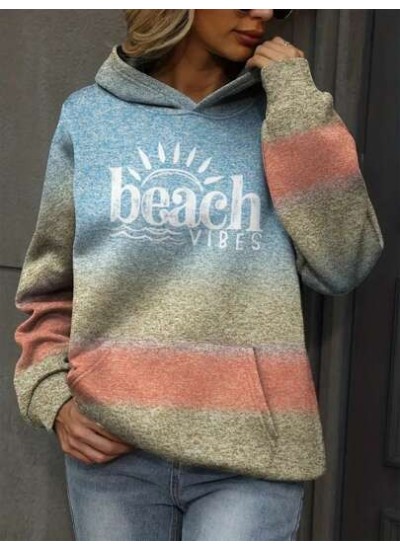 LUNE Ladies. Letter Print Hooded Sweatshirt - Choose Your Size