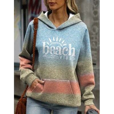 LUNE Ladies. Letter Print Hooded Sweatshirt - Choose Your Size