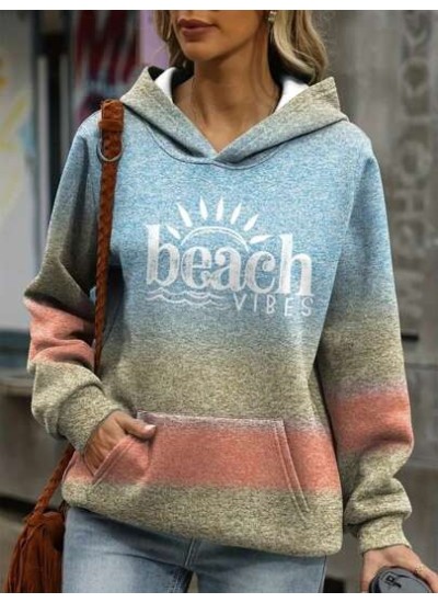 LUNE Ladies. Letter Print Hooded Sweatshirt - Choose Your Size