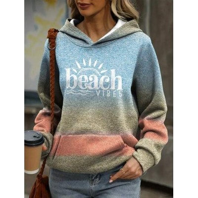 LUNE Ladies. Letter Print Hooded Sweatshirt - Choose Your Size