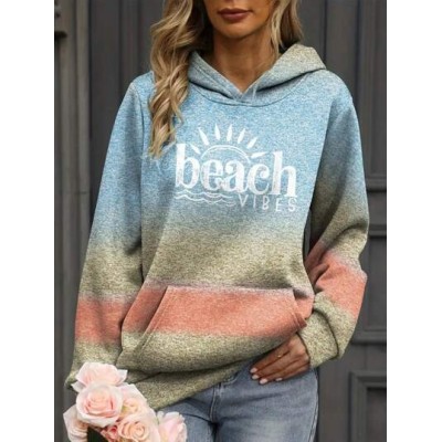 LUNE Ladies. Letter Print Hooded Sweatshirt - Choose Your Size