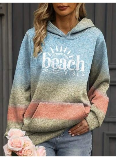 LUNE Ladies. Letter Print Hooded Sweatshirt - Choose Your Size