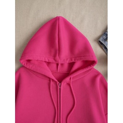 EZwear Solid Zip Up Drawstring Thermal Lined Hoodie - Choose Your Size