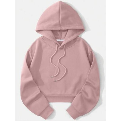 EZwear Solid Color Hooded Short Sweatshirt - Choose Your Size