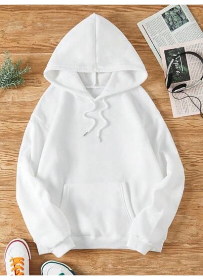 EZwear Solid Kangaroo Pocket Drawstring Thermal Lined Hoodie - Choose Your Size