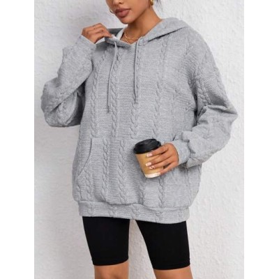 EZwear Kangaroo Pocket Drop Shoulder Drawstring Hoodie - Choose Your Size