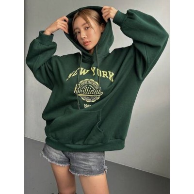 Women.s Letter Print Drawstring Hoodie Sweatshirt - Choose Your Size