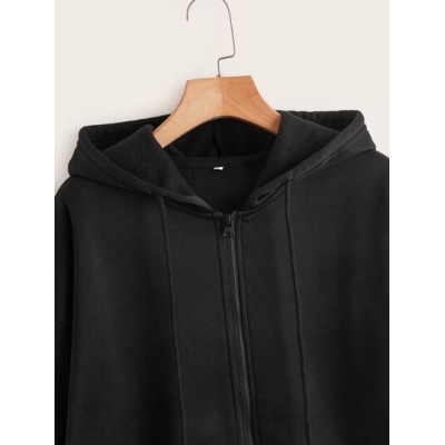 EZwear Solid Zip Up Drawstring Thermal Lined Hoodie - Choose Your Size