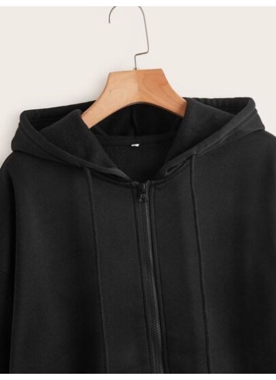 EZwear Solid Zip Up Drawstring Thermal Lined Hoodie - Choose Your Size