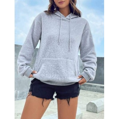 EZwear Kangaroo Pocket Drop Shoulder Drawstring Hoodie - Choose Your Size