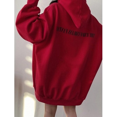 Women.s Solid Color Drop Shoulder Drawstring Hooded Sweatshirt - Choose Your Si