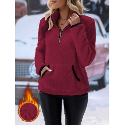 LUNE Half Zipper Plush Sweatshirt - Choose Your Size