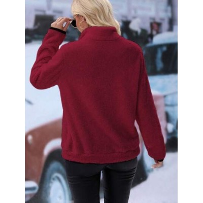 LUNE Half Zipper Plush Sweatshirt - Choose Your Size