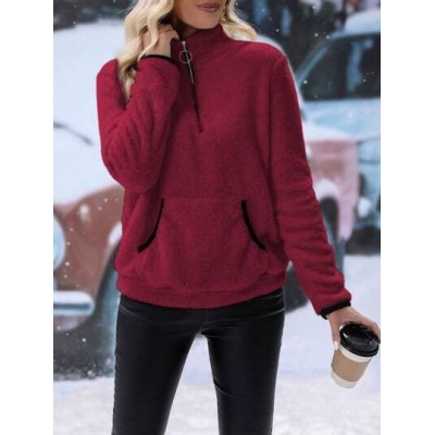 LUNE Half Zipper Plush Sweatshirt - Choose Your Size