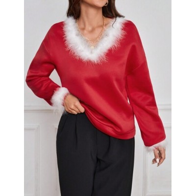 Clasi Furry Patchwork Drop Shoulder Sweatshirt - Choose Your Size