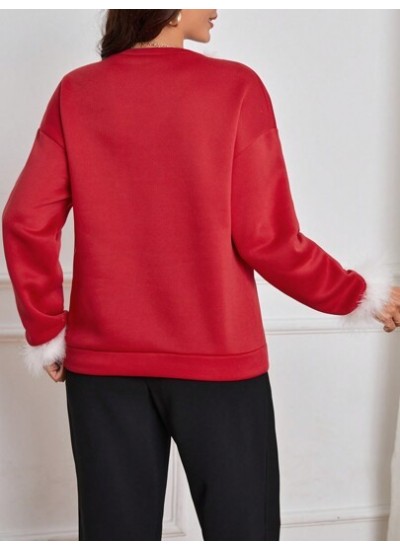 Clasi Furry Patchwork Drop Shoulder Sweatshirt - Choose Your Size