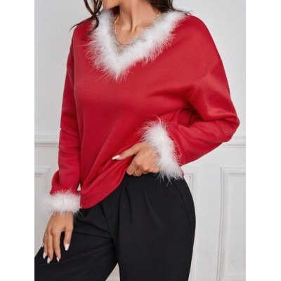 Clasi Furry Patchwork Drop Shoulder Sweatshirt - Choose Your Size