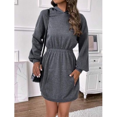 Essnce Kangaroo Pocket Drop Shoulder Hoodie Dress - Choose Your Size