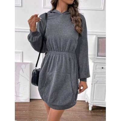 Essnce Kangaroo Pocket Drop Shoulder Hoodie Dress - Choose Your Size