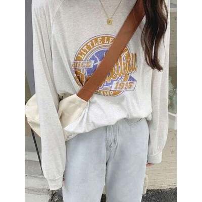 Women.S Loose Fit Letter Printed Sweatshirt - Choose Your Size