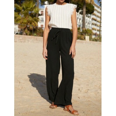 Frenchy Knot Waist Palazzo Pants - Choose Your Size