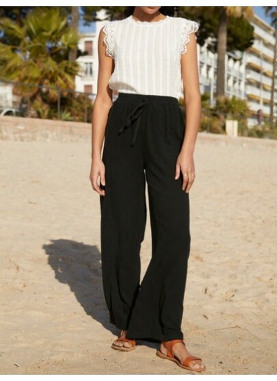 Frenchy Knot Waist Palazzo Pants - Choose Your Size